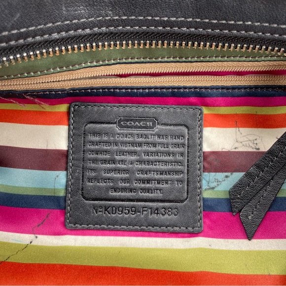 Coach black leather shoulder bag - Picture 6 of 9